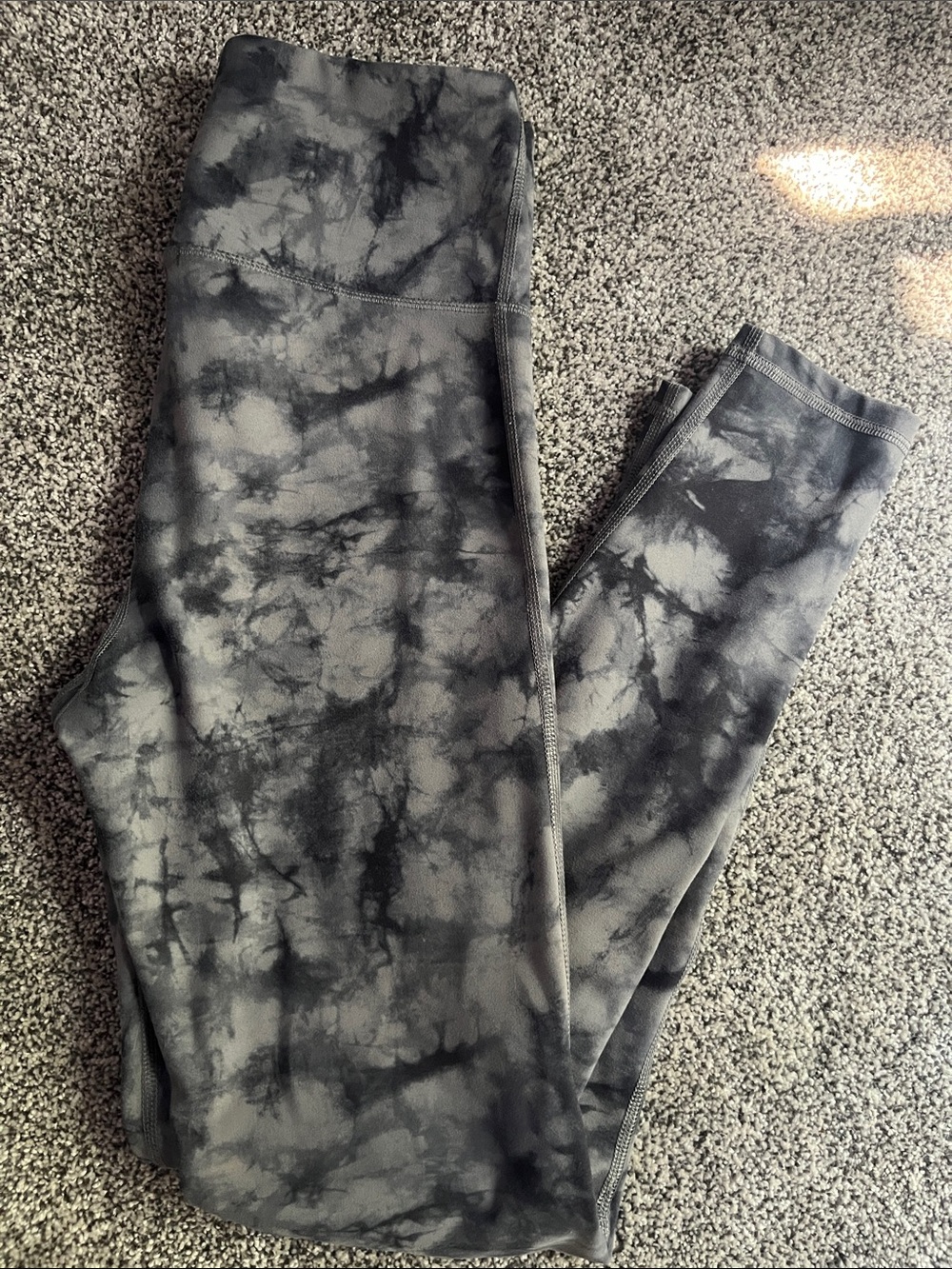Mono B Black & Gray Tie-Dye Leggings